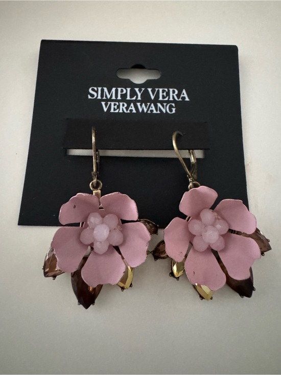 Kohl's Jewelry - Kohl's Simply Vera Vera Wang Pink Floral Drop Earrings with Gold Accents